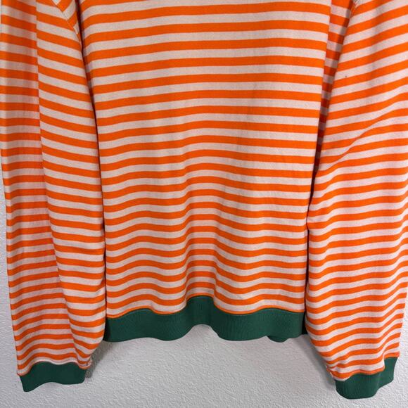 Free People Classic Striped Oversized Crewneck Womens XL Sweater Orange NEW - Picture 5 of 13